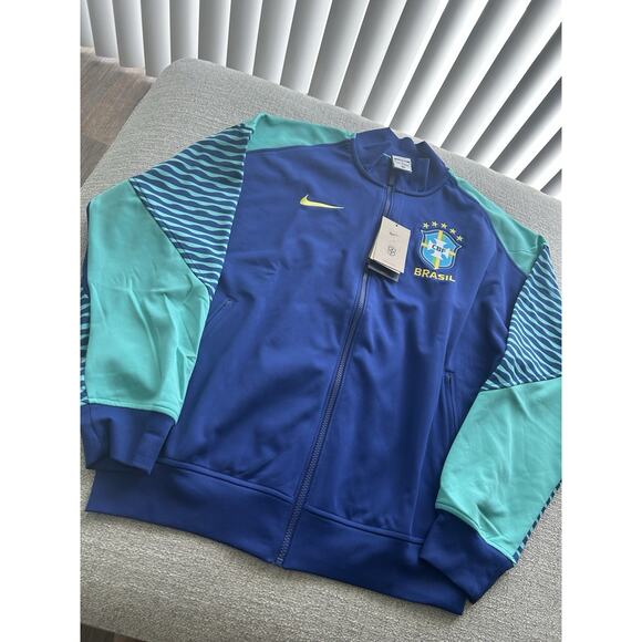 Nike Dri-FIT Brazil Strike 2024 Men's Size M Anthem Soccer Jacket - Picture 2 of 8